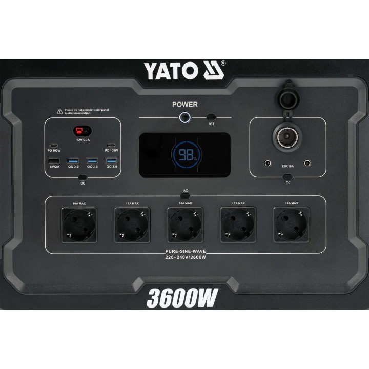 YATO YT-83096 przenośna stacja zasilania 3600W 3072Wh LiFePO4 | Emrotech